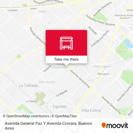 Mapa de Avenida General Paz Y Avenida Crovara