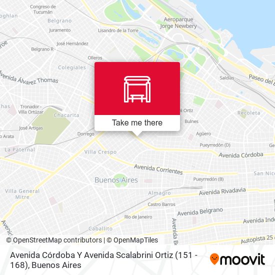Avenida Córdoba Y Avenida Scalabrini Ortiz (151 - 168) map