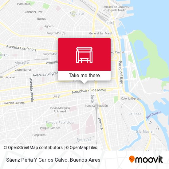 Sáenz Peña Y Carlos Calvo map