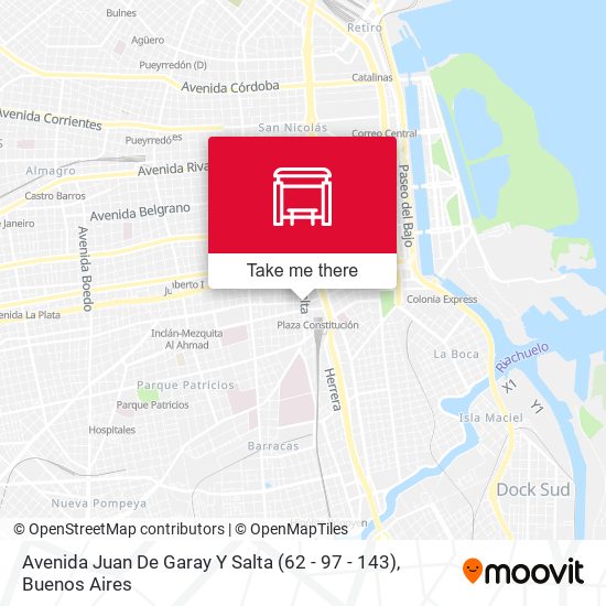 Mapa de Avenida Juan De Garay Y Salta (62 - 97 - 143)