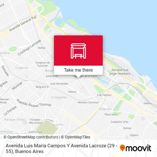 Mapa de Avenida Luis María Campos Y Avenida Lacroze (29 - 55)