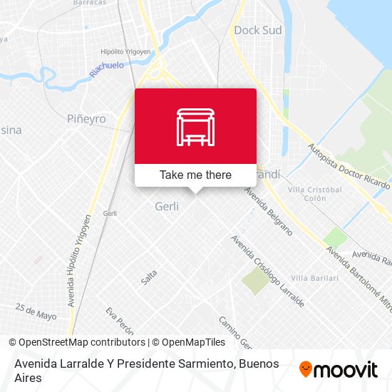 Avenida Larralde Y Presidente Sarmiento map
