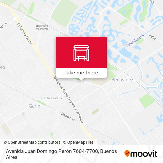 Mapa de Avenida Juan Domingo Perón 7604-7700