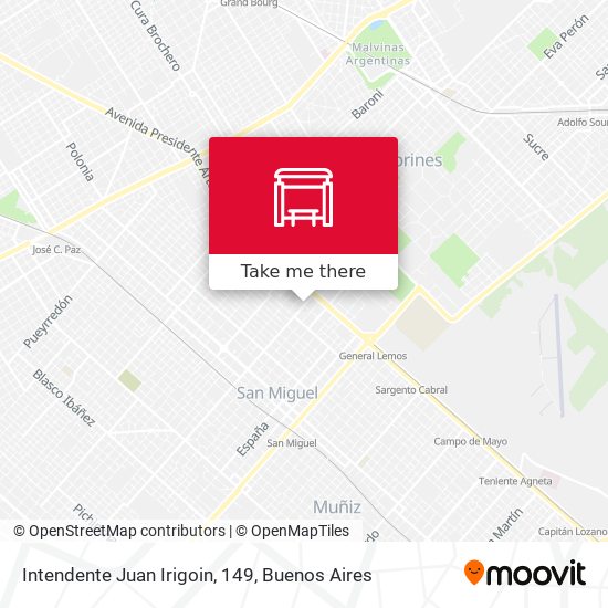 Mapa de Intendente Juan Irigoin, 149