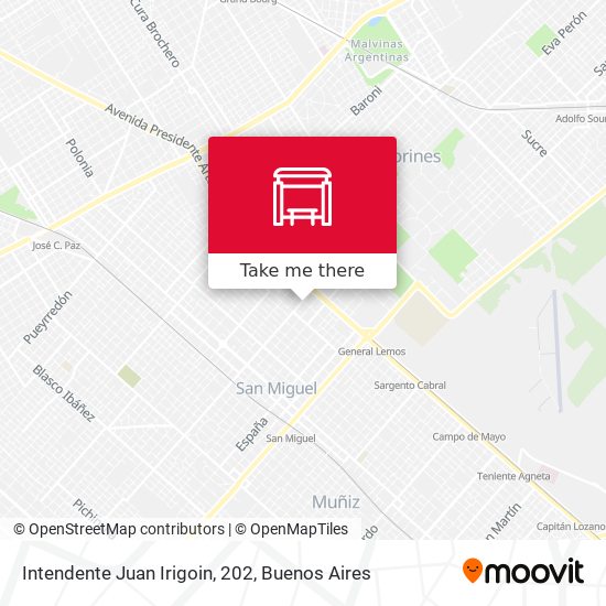 Intendente Juan Irigoin, 202 map