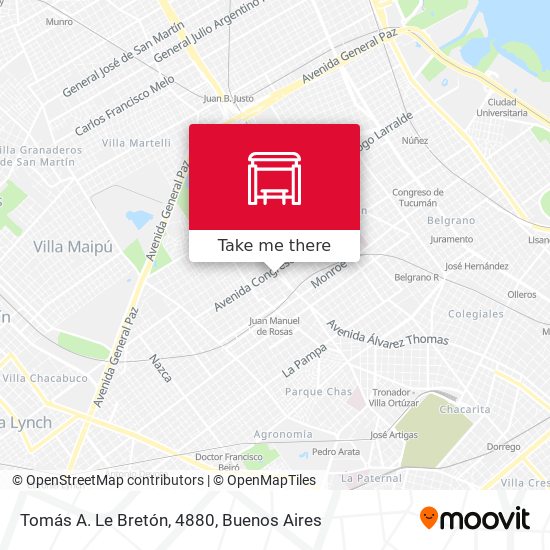 Tomás A. Le Bretón, 4880 map