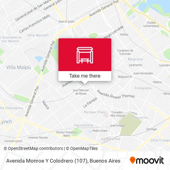 Avenida Monroe Y Colodrero (107) map