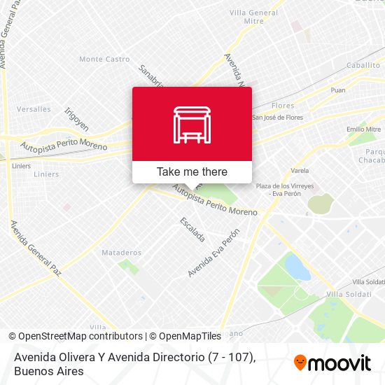 Avenida Olivera Y Avenida Directorio (7 - 107) map