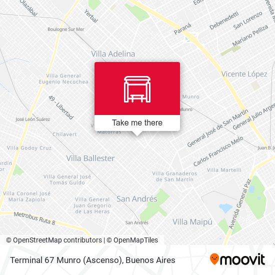 Mapa de Terminal 67 Munro (Ascenso)
