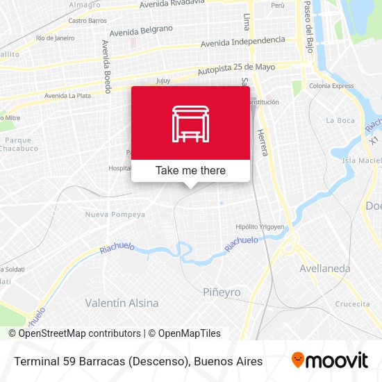 Terminal 59 Barracas (Descenso) map