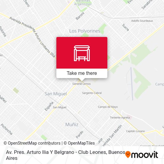 Av. Pres. Arturo Ilia Y Belgrano - Club Leones map