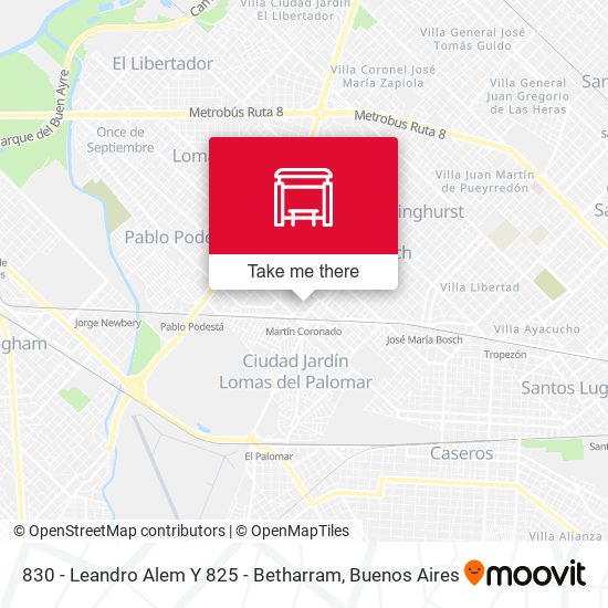 830 - Leandro Alem Y 825 - Betharram map