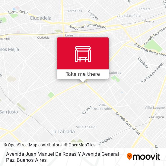 Avenida Juan Manuel De Rosas Y Avenida General Paz map