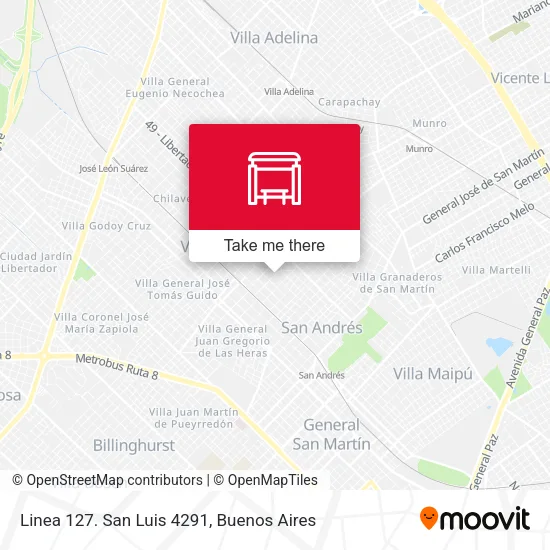 Linea 127. San Luis 4291 map