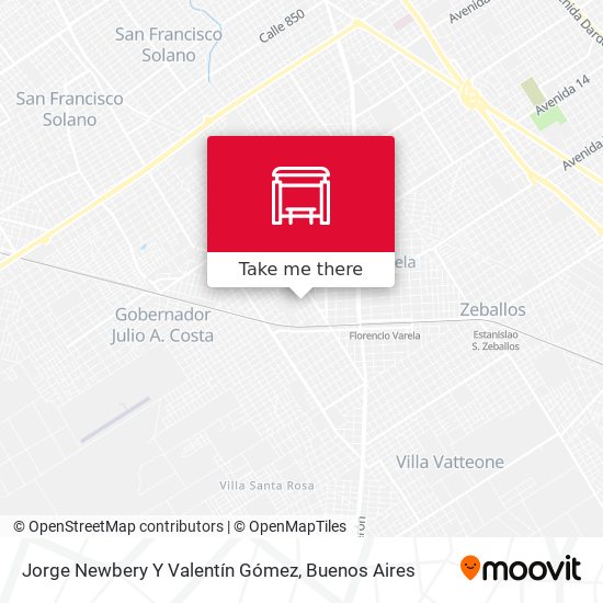 Jorge Newbery Y Valentín Gómez map