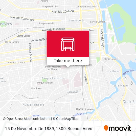 15 De Noviembre De 1889, 1800 map