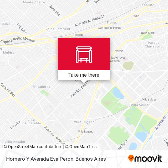 Homero Y Avenida Eva Perón map