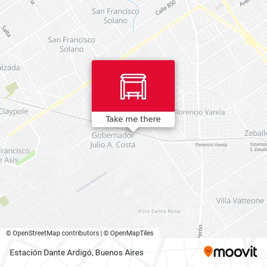 Mapa de Estación Dante Ardigó