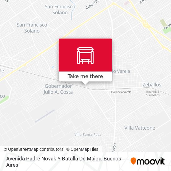 Avenida Padre Novak Y Batalla De Maipú map