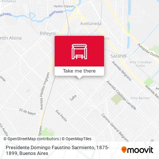 Mapa de Presidente Domingo Faustino Sarmiento, 1875-1899