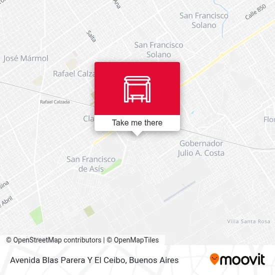 Avenida Blas Parera Y El Ceibo map