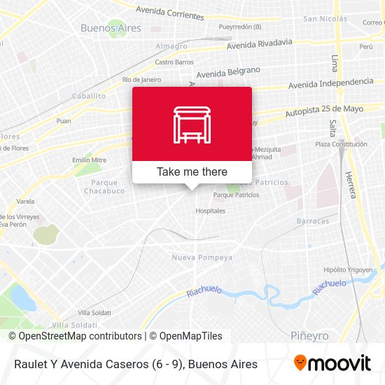 Mapa de Raulet Y Avenida Caseros (6 - 9)