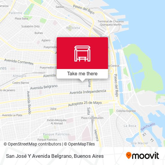 Mapa de San José Y Avenida Belgrano
