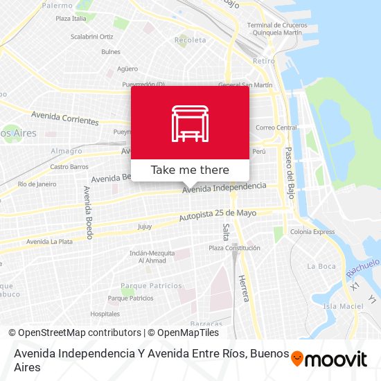 Avenida Independencia Y Avenida Entre Ríos map