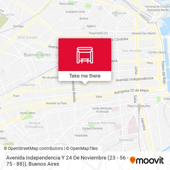 Avenida Independencia Y 24 De Noviembre (23 - 56 - 75 - 88)) map