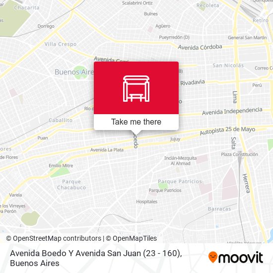 Mapa de Avenida Boedo Y Avenida San Juan (23 - 160)