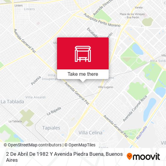 2 De Abril De 1982 Y Avenida Piedra Buena map