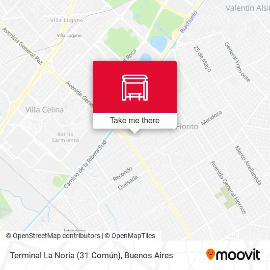 Mapa de Terminal La Noria (31 Común)
