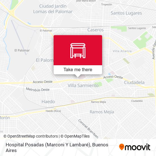 Mapa de Hospital Posadas (Marconi Y Lambaré)