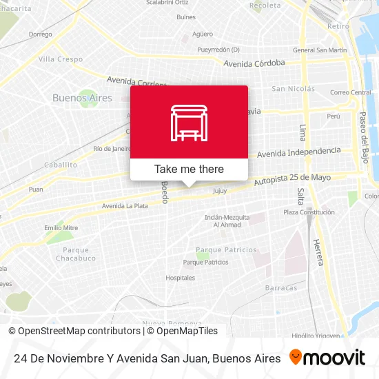 24 De Noviembre Y Avenida San Juan map