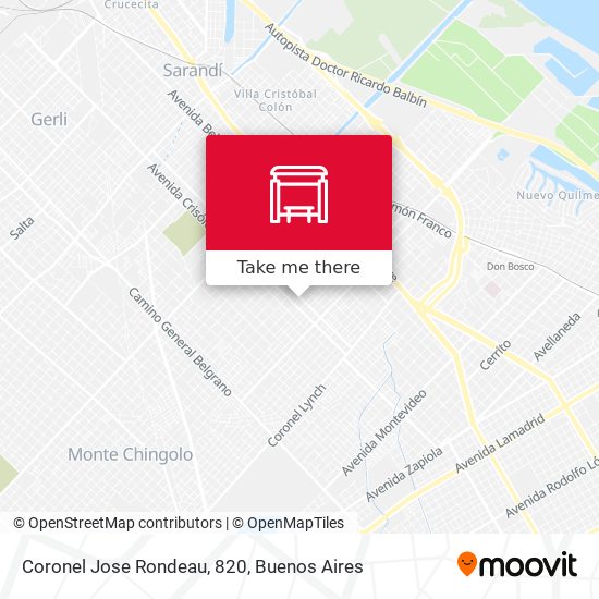 Coronel Jose Rondeau, 820 map