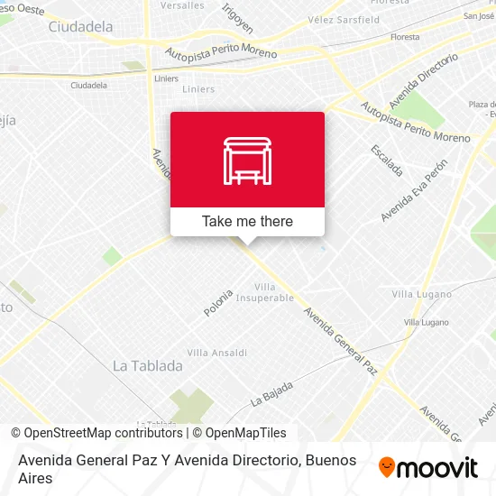 Avenida General Paz Y Avenida Directorio map