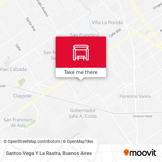 Santos Vega Y La Rastra map