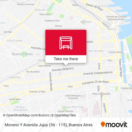 Mapa de Moreno Y Avenida Jujuy (56 - 115)