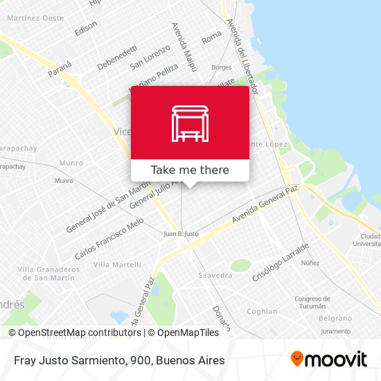 Fray Justo Sarmiento, 900 map