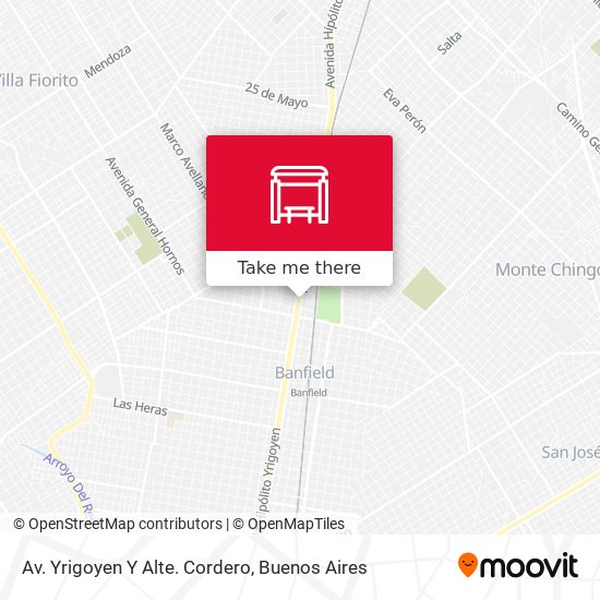 Av. Yrigoyen Y Alte. Cordero map