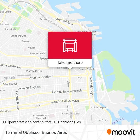 Terminal Obelisco map