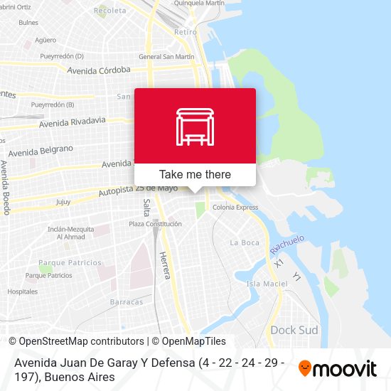 Avenida Juan De Garay Y Defensa (4 - 22 - 24 - 29 - 197) map