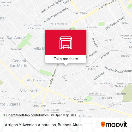 Mapa de Artigas Y Avenida Albarellos