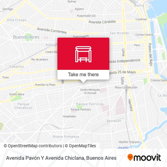 Mapa de Avenida Pavón Y Avenida Chiclana