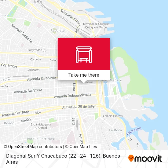Diagonal Sur Y Chacabuco (22 - 24 - 126) map