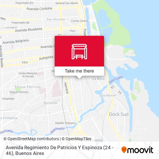 Mapa de Avenida Regimiento De Patricios Y Espinoza (24 - 46)