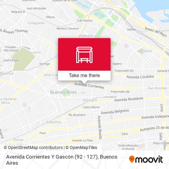 Avenida Corrientes Y Gascón (92 - 127) map