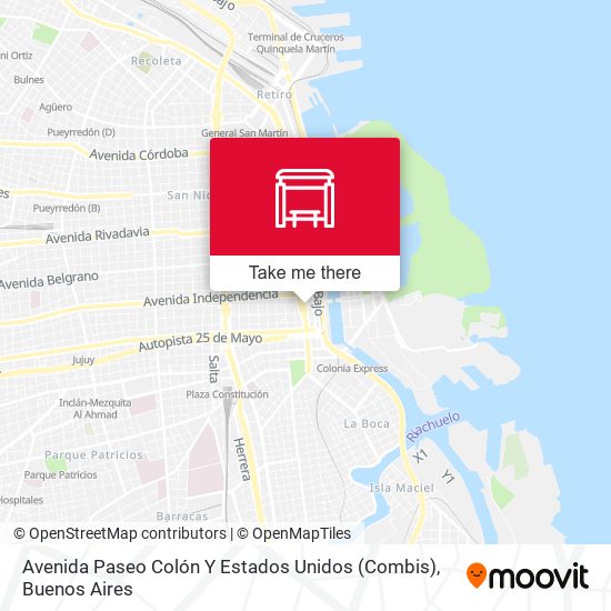 Mapa de Avenida Paseo Colón Y Estados Unidos (Combis)