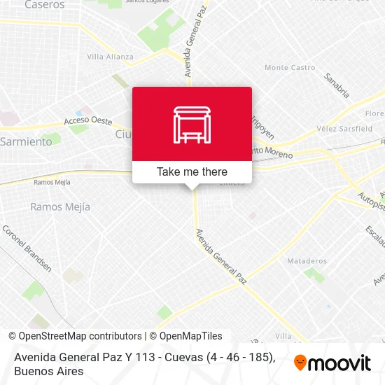 Avenida General Paz Y 113 - Cuevas (4 - 46 - 185) map
