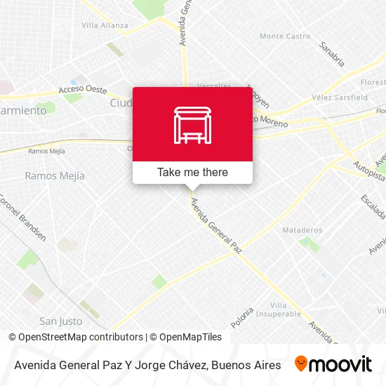 Avenida General Paz Y Jorge Chávez map